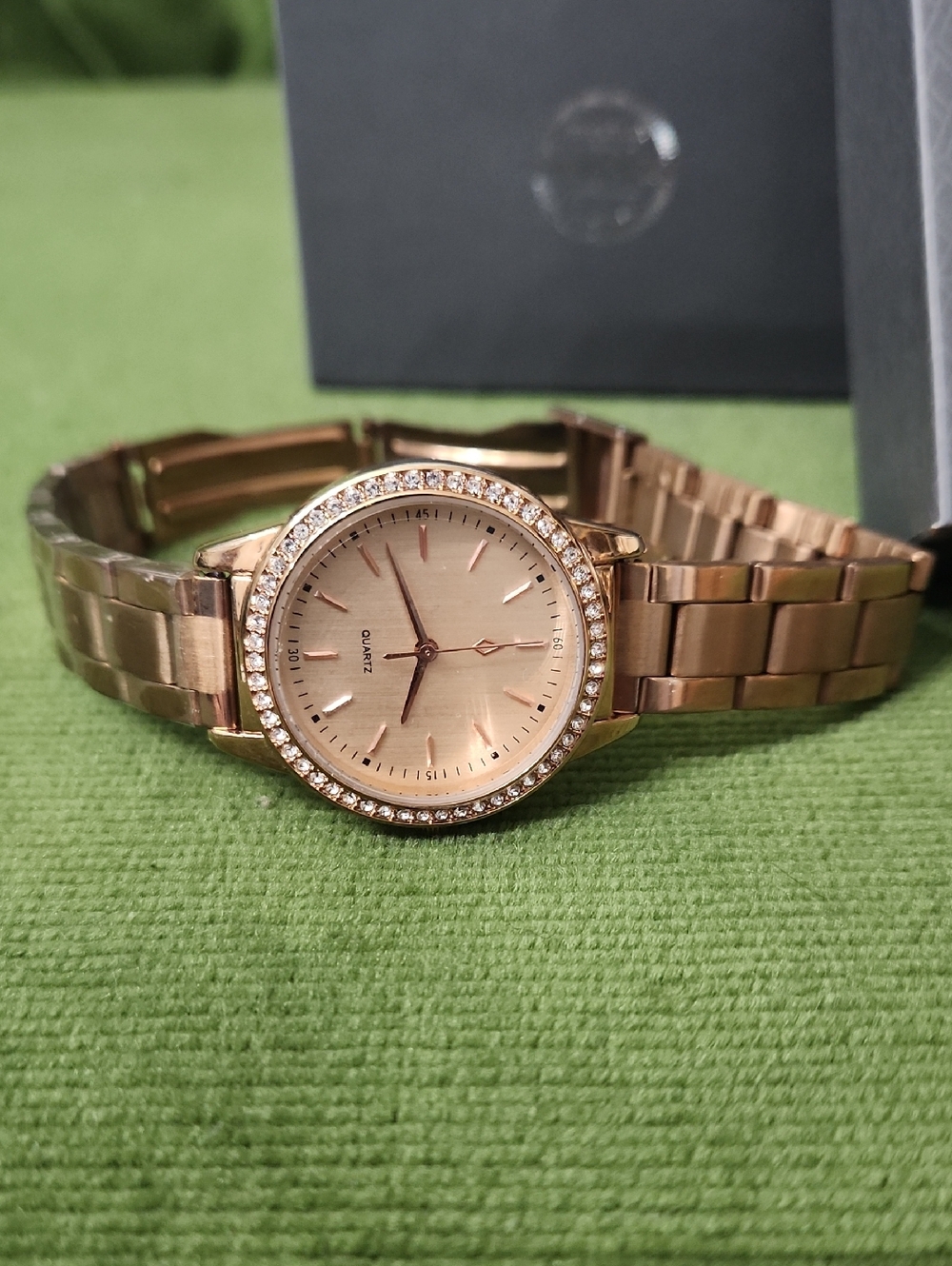 Nic & Syd Swarovski Rose Gold Crystal Bezel Bracelet Watch